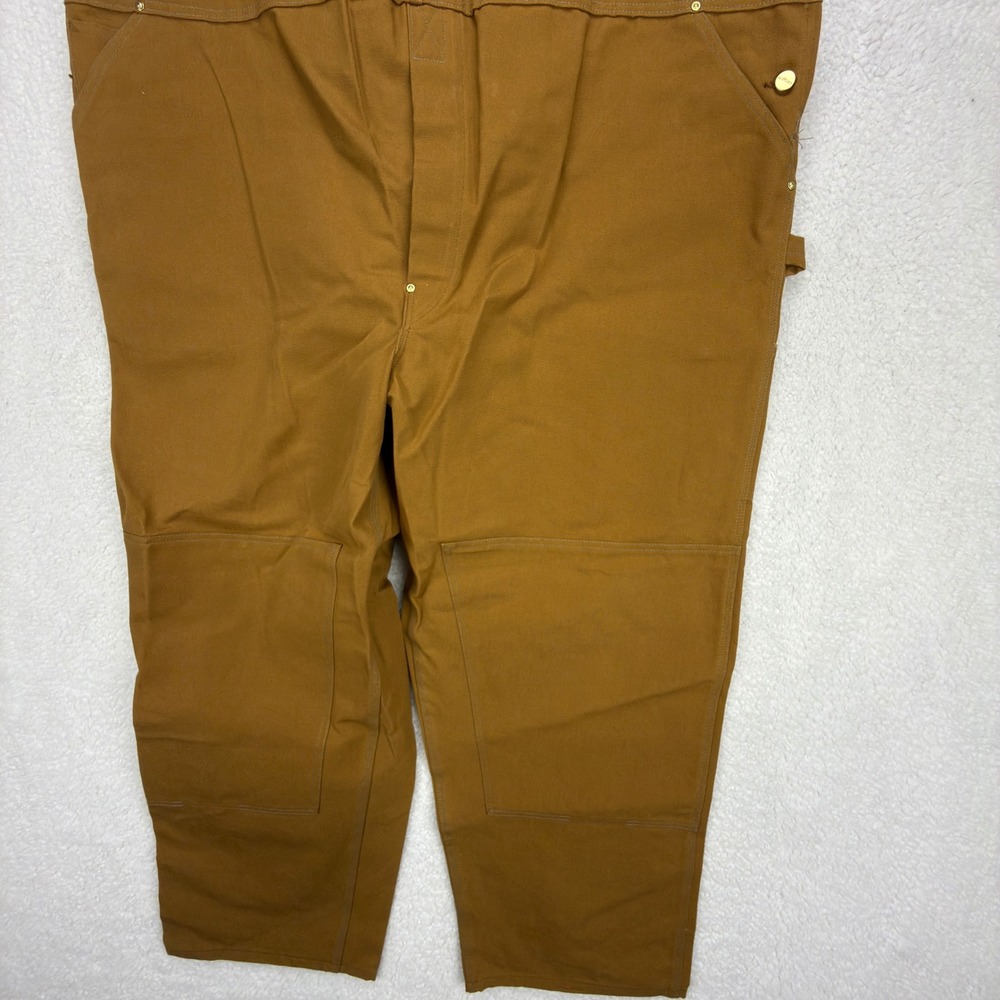 Carhartt Duck Bib Canvas Overalls Mens 56x32 R01 BRN Brown Workwear NWT NOS - Picture 4 of 13